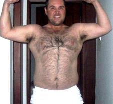 big barrel chest man gym shorts