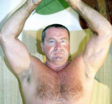 arms up double biceps posing daddy