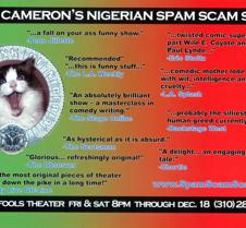 Nigerian Spam Scam Scam promo postcard