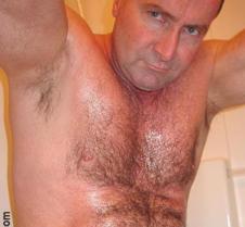 bear sweaty showering hot
