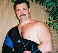 scuba bear island swimming men