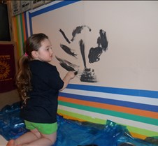 Lily painting on the wall