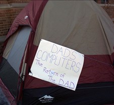 Tent with our sign