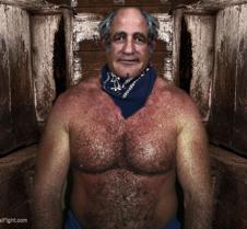 farmer working barn hairy man