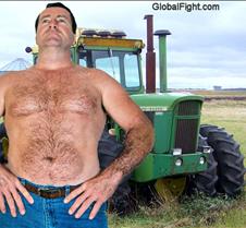 farmer hairychest man tractor