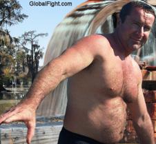 hairychest man waterfall working