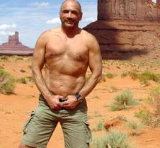 sweaty cowboy desert hiking