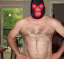 hairychest gay man thong