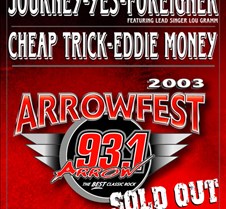 2003-10-04 Arrowfest @ Irvine Meadows What a day and what a concert lineup.  Tribute bands for Led Zeppelin and Pink Floyd.  Then Eddie Money, Cheap Trick, Foreigner with Lou Graham, Yes and Journey.  It was a fun day and since my friend Jeff was taking plenty of pictures, I only took these fe