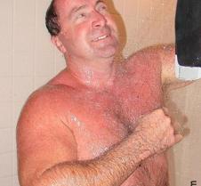 bear showering sauna daddy