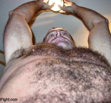 dad changing lightbulb shirtless