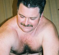 big hairybear bending over man