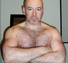 bearded balding macho tough man arms fol