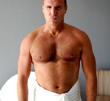 dripping wet muscleman locker room dryin