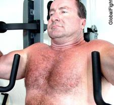 bear man working out gym sweaty sweating