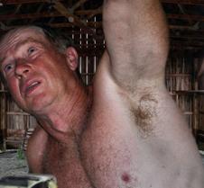 hairy armpits redneck woodsman working