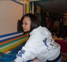 Vanessa getting more paint