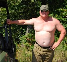 camping woods beefy man