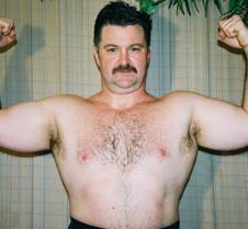 moustache handsome hairy bear flexing