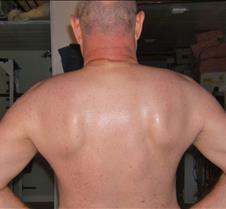 big back large muscles sweaty sweating