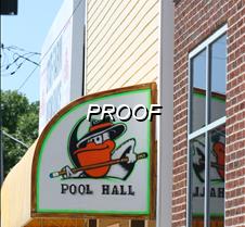 pool hall sign