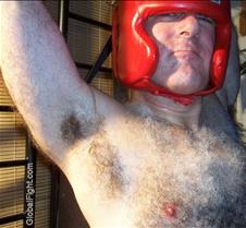 cocky arrogant older boxing man