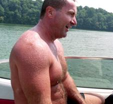 dripping wet boating dad hunky men