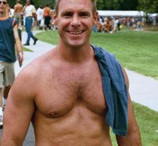 hairy men pride parade street