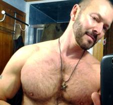 hardcore leather daddie buzz cut stubble