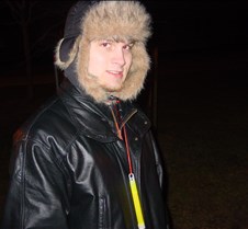 Aaron bundled up